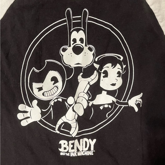 Bendy And The Ink Machine Group Raglan Shirt Youth S - Picture 2 of 8